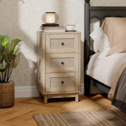 HOMCOM 40 cm Drawer Chest of Drawers with 3 Drawer - Oak - thumbnail 2