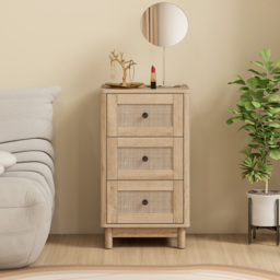 HOMCOM 40 cm Drawer Chest of Drawers with 3 Drawer - Oak - thumbnail 7