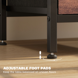 HOMCOM Bedside Table with Charging Station - Rustic Brown - thumbnail 7