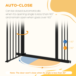 PawHut Metal 74-87cm Wide Adjustable Dog Gate Black - Aosom UK - thumbnail 5