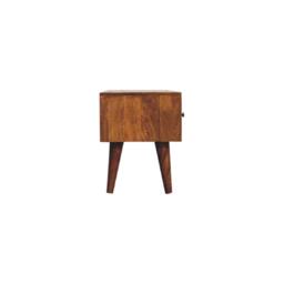 Solid Mango Wood Coffee Table with Deep Stain Finish, 2 Drawers, Open Shelf, Handcrafted Desk for Living Room, 30L x 100W x 38H cm, Brown - Aosom UK - thumbnail 7