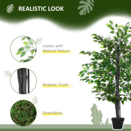 Outsunny 145cm Artificial Tree Banyan Plant Faux Decorative Tree W/ Cement Pot Vibrant Greenery Shrubbery Indoor Outdoor Accessory - thumbnail 5