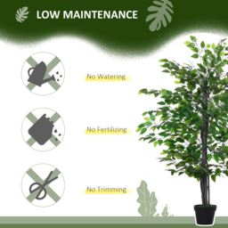 Outsunny 145cm Artificial Tree Banyan Plant Faux Decorative Tree W/ Cement Pot Vibrant Greenery Shrubbery Indoor Outdoor Accessory - thumbnail 6
