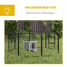 PawHut Wooden Rabbit Hutch Bunny Puppy Cage Guinea Pig Hutch, Rabbit Hideaway, Cat House, Pet Habitat Small Animals Ferret 51 x 42 x 43 cm, Grey - thumbnail 7