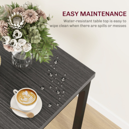 HOMCOM Three-Piece Minimal and Compact Dining Set, Grey Wood Grain - thumbnail 6