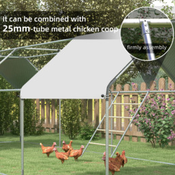 PawHut Chicken Perch for Coop, Wooden and Galvanised Steel Roosting Bar Jungle Gym, Chicken Roosting Ladder for Backyard Farm - thumbnail 4