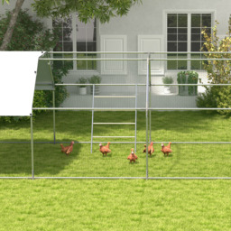 PawHut Chicken Perch for Coop, Wooden and Galvanised Steel Roosting Bar Jungle Gym, Chicken Roosting Ladder for Backyard Farm - thumbnail 9