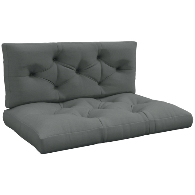 Outsunny 4-Piece Pallet Seat Cushions Back Pillows Replacement, Patio Chair Cushions Set for Indoor Outdoor, Light Grey - Aosom UK - image 1