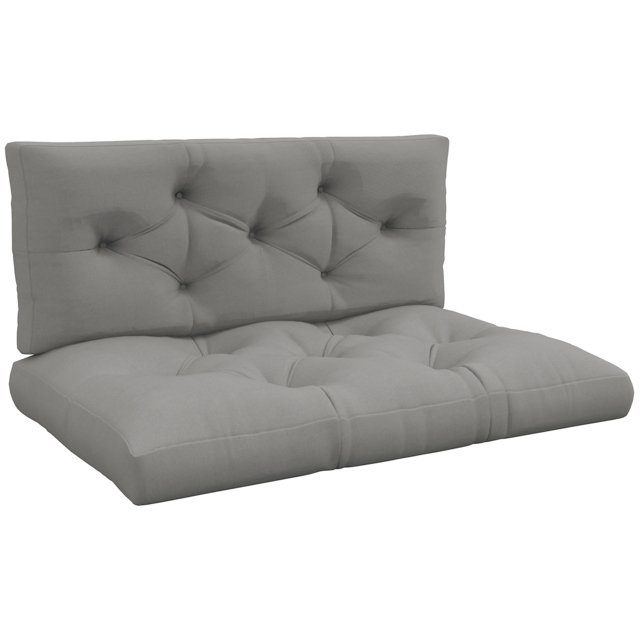 Outsunny 4-Piece Pallet Seat Cushions Back Pillows Replacement, Patio Chair Cushions Set for Indoor Outdoor, Light Grey - Aosom UK - image 1