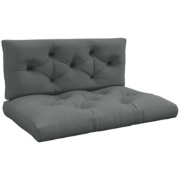 Outsunny 4-Piece Pallet Seat Cushions Back Pillows Replacement, Patio Chair Cushions Set for Indoor Outdoor, Light Grey - Aosom UK