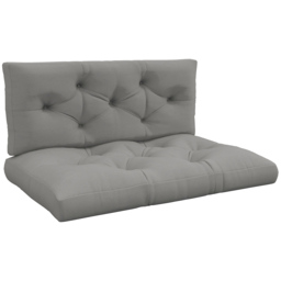 Outsunny 4-Piece Pallet Seat Cushions Back Pillows Replacement, Patio Chair Cushions Set for Indoor Outdoor, Light Grey - Aosom UK