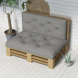Outsunny 4-Piece Pallet Seat Cushions Back Pillows Replacement, Patio Chair Cushions Set for Indoor Outdoor, Light Grey - Aosom UK - thumbnail 7