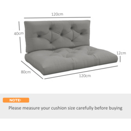 Outsunny 4-Piece Pallet Seat Cushions Back Pillows Replacement, Patio Chair Cushions Set for Indoor Outdoor, Light Grey - Aosom UK - thumbnail 3
