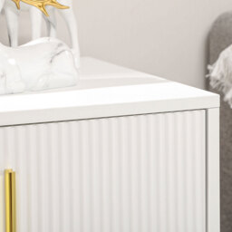 HOMCOM Elegant Chest of Three Drawers - White/Gold-Tone - Aosom UK - thumbnail 9