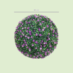 HOMCOM Set of Two Artificial Boxwood Balls Plants - Purple - thumbnail 3