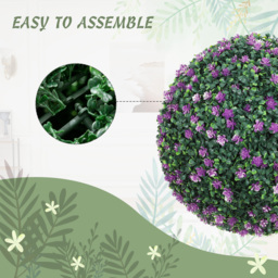 HOMCOM Set of Two Artificial Boxwood Balls Plants - Purple - thumbnail 5