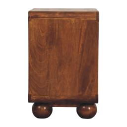 Solid Mango Wood Bedside Table with 2 Smooth-Glide Drawers and Open Shelf, Eco-Friendly Desk for Living Room, 35L x 45W x 55H cm, Brown - Aosom UK - thumbnail 7