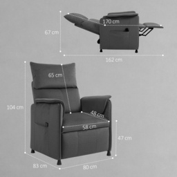 HOMCOM Power Recliner Chair, Reclining Chair with Remote, Pocket Springs, Silent Motor and Side Pockets, Black - thumbnail 3