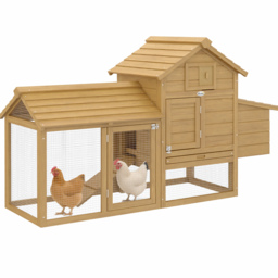 Pawhut Chicken Coop Hen Cage Small Animal Hutch Nesting Box w/Outdoor Run 150.5 x 54 x 87 cm