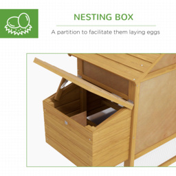 Pawhut Chicken Coop Hen Cage Small Animal Hutch Nesting Box w/Outdoor Run 150.5 x 54 x 87 cm - thumbnail 6