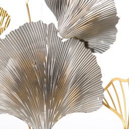 HOMCOM 3D Metal Wall Art Modern Ginkgo Leaves Hanging Wall Sculptures Home Decor for Living Room Bedroom Dining Room, Gold - Aosom UK - thumbnail 9