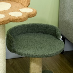PawHut Compact Cat Tree: Scratching Posts, Dual Beds & Play Ball for Kittens, Space-Saving Design, 43 x 39 x 52cm, Grey - Aosom UK - thumbnail 8