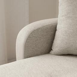 3-Seater L-shaped Corner Sofa with Reversible Chaise Lounge, Extra Cushion, Compact Couch for Apartment, 116L x 118W x 82H cm, Beige+Grey - Aosom UK - thumbnail 6