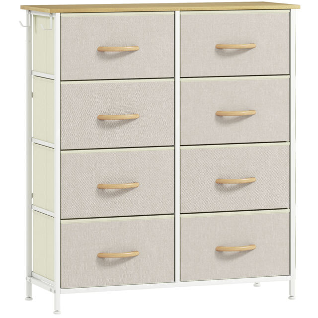 HOMCOM Chest of Eight Fabric Drawers - Beige - image 1