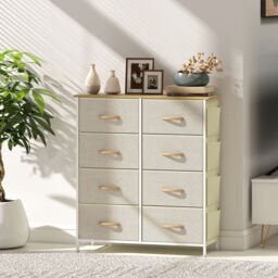 HOMCOM Chest of Eight Fabric Drawers - Beige - thumbnail 9