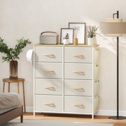 HOMCOM Chest of Eight Fabric Drawers - Beige - thumbnail 2