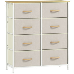 HOMCOM Chest of Eight Fabric Drawers - Beige - thumbnail 1