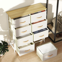 HOMCOM Chest of Eight Fabric Drawers - Beige - thumbnail 8