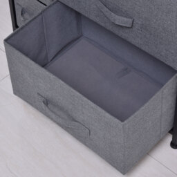 HOMCOM Chest of Drawers, Drawers Dresser w/ Large Storage Space, Adjustable Feet for Bedroom Living Room, Dark Grey - Aosom UK - thumbnail 7
