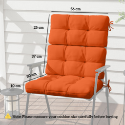 Outsunny Set of Two Padded Outdoor Seat Cushions - Orange - thumbnail 3