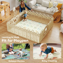 AIYAPLAY Foldable Double-Sided Baby Play Mat, for Toddlers, Bedrooms, Nurseries, Playrooms - thumbnail 8
