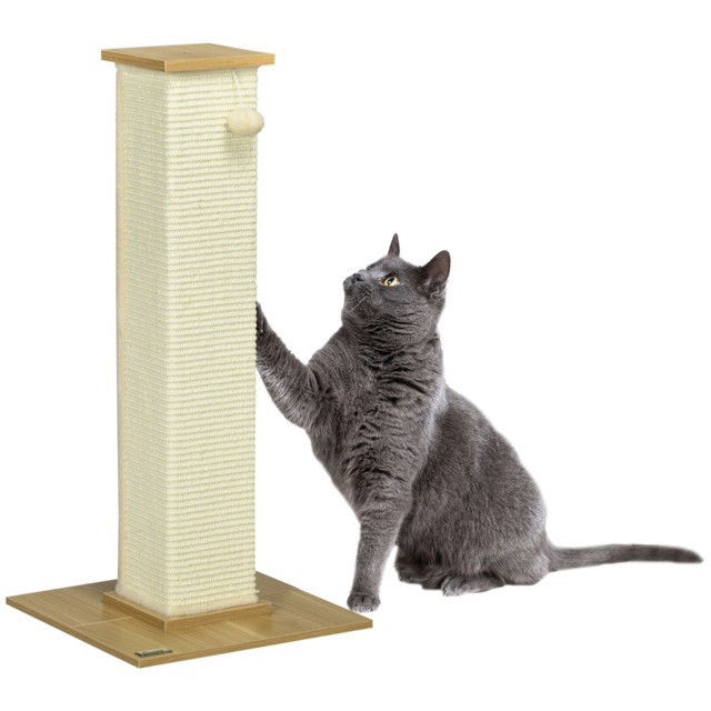 PawHut Tall Cat Scratching Post, 80cm Sisal Rope Climbing Tree with Play Ball, Durable Pet Activity Centre - Aosom UK - image 1