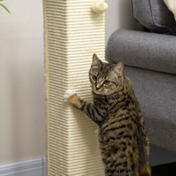 PawHut Tall Cat Scratching Post, 80cm Sisal Rope Climbing Tree with Play Ball, Durable Pet Activity Centre - Aosom UK - thumbnail 9