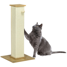 PawHut Tall Cat Scratching Post, 80cm Sisal Rope Climbing Tree with Play Ball, Durable Pet Activity Centre - Aosom UK