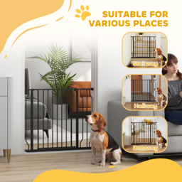 PawHut Wide Dog Safety Gate, with Door Pressure, for Doorways, Hallways, Staircases - Black - Aosom UK - thumbnail 7
