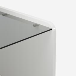 High-Gloss Coffee Table with Height and LED Lighting, Tea Table with Tempered Glass Top for Living Room, 100L x 50W x 33H cm, White - Aosom UK - thumbnail 8