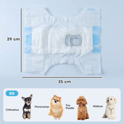 PawHut Disposable Dog Diapers Female Incontinence or Excitable Urination and Training 48 Count, XS, 15-33 cm - thumbnail 3