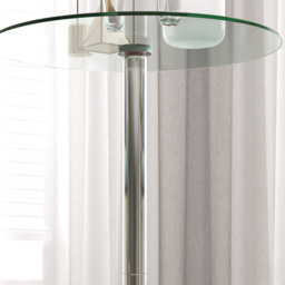 HOMCOM High Top Bar Table, Round Kitchen Table with Tempered Glass Top and Steel Base, Bistro Table for 2 People, Clear - Aosom UK - thumbnail 8
