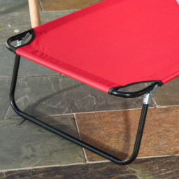 Outsunny Foldable Outdoor Sun Lounger Adjustable Backrest Reclining Chair with Pillow and Reading Hole Garden Beach, Red - thumbnail 9