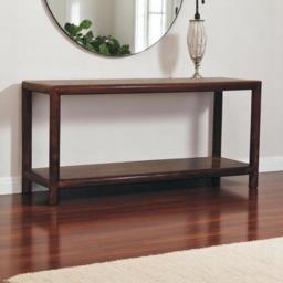Wood Bench with Open-Slot Storage, Wooden Window Seat with Storage Shelf, Footstool for Living Room, Entryway, Brown - Aosom UK - thumbnail 1