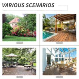 Outsunny 4pcs Rattan Chair Garden Furniture Wicker Foldable Chair Steel Frame for Poolside Garden - thumbnail 7