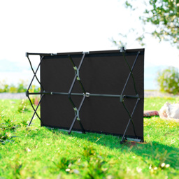 Outsunny Double Camping Cot Bed, with Bag - Black - thumbnail 7