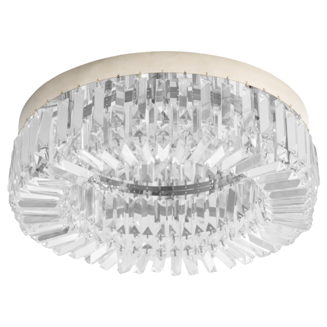 HOMCOM Modern Crystal Ceiling Lamp, Chandelier Ceiling Light for Living Room, Bedroom, Dining Room, Hall, Silver - Aosom UK - image 1