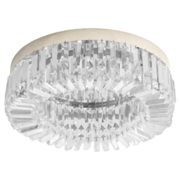 HOMCOM Modern Crystal Ceiling Lamp, Chandelier Ceiling Light for Living Room, Bedroom, Dining Room, Hall, Silver - Aosom UK - thumbnail 1