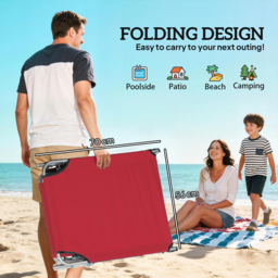 Outsunny Outdoor Foldable Sun Lounger Set of 2, 4 Level Adjustable Backrest Reclining Sun Lounger Chair with Angle - thumbnail 5