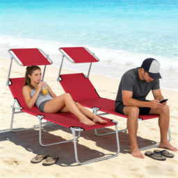 Outsunny Outdoor Foldable Sun Lounger Set of 2, 4 Level Adjustable Backrest Reclining Sun Lounger Chair with Angle - thumbnail 2